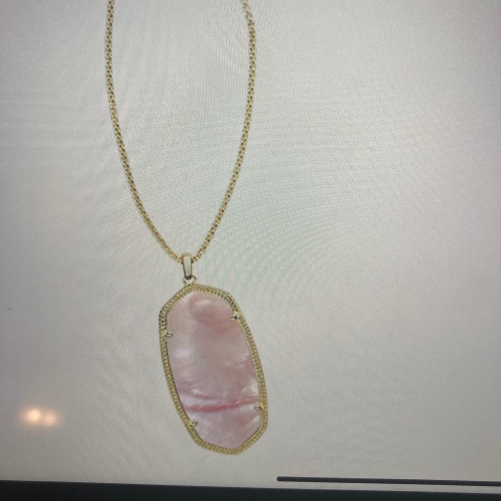 Pink mother of Pearl Kendra Scott necklace